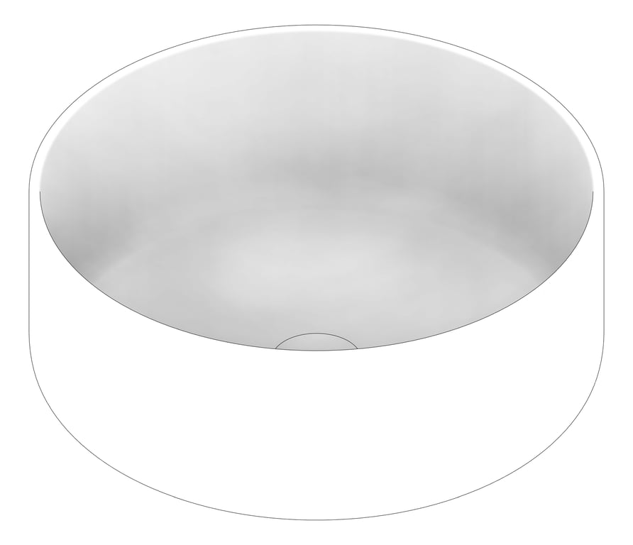 3D Documentation Image of Basin AboveCounter Oliveri Terzofoco Circular