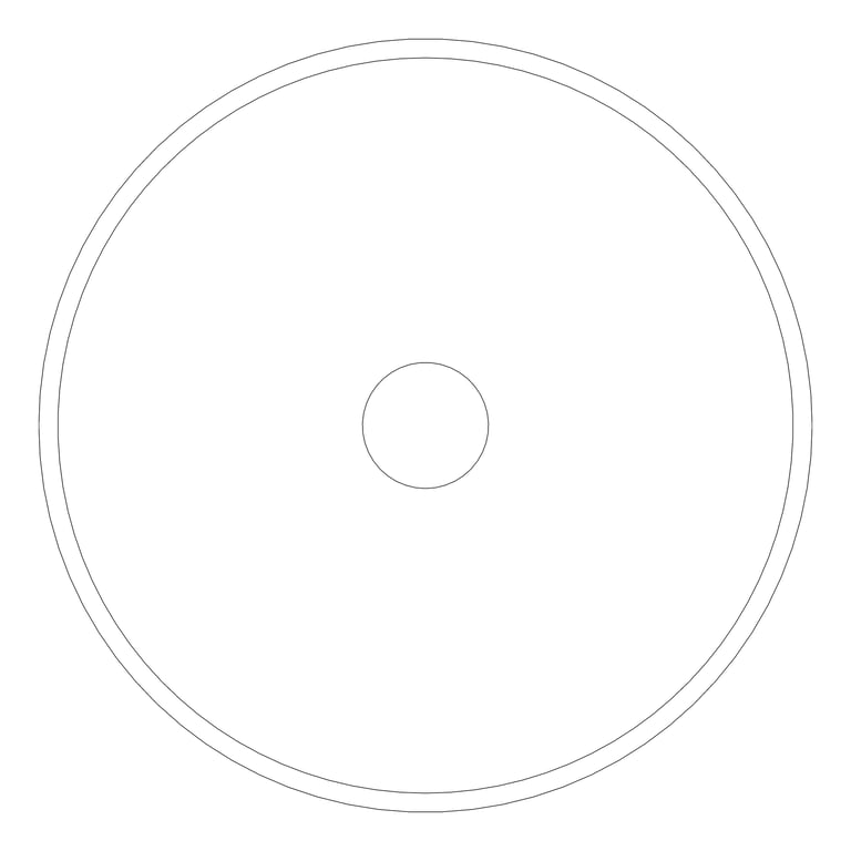Plan Image of Basin AboveCounter Oliveri Terzofoco Circular Ribbed