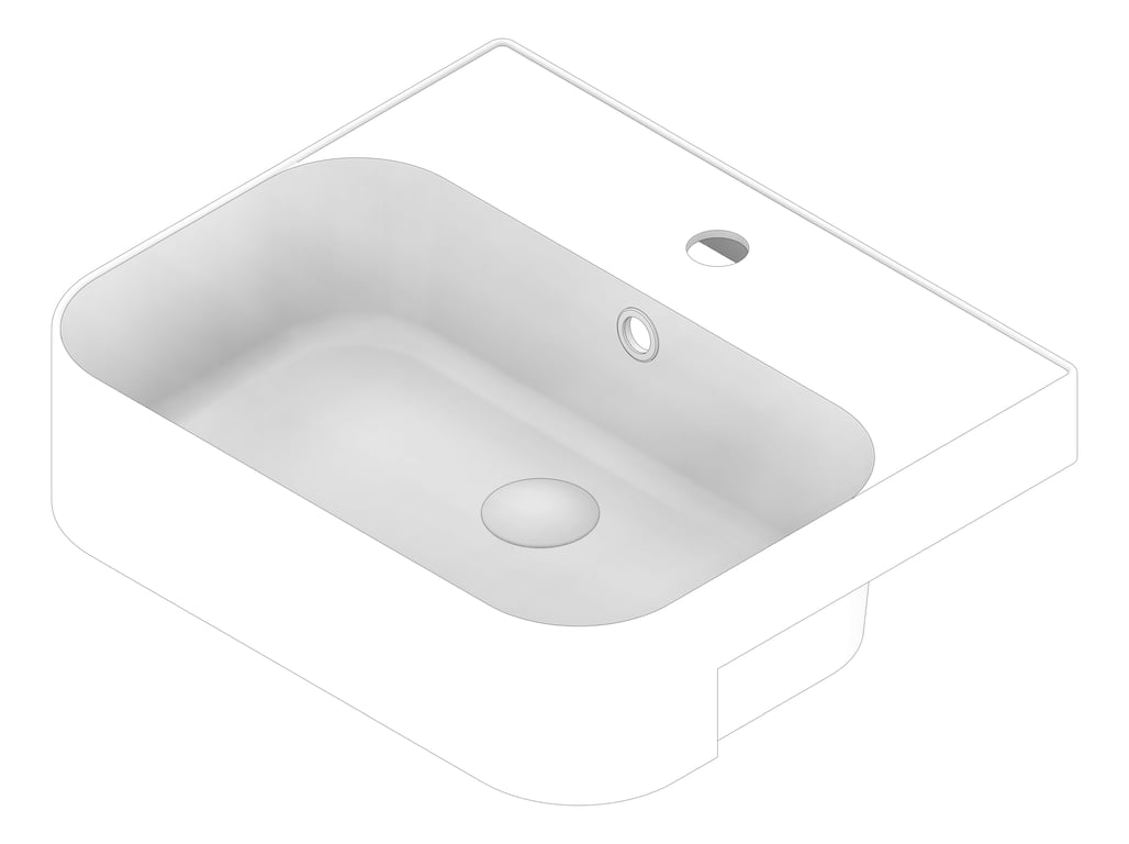 3D Documentation Image of Basin Oliveri Dublin Semi-Recessed