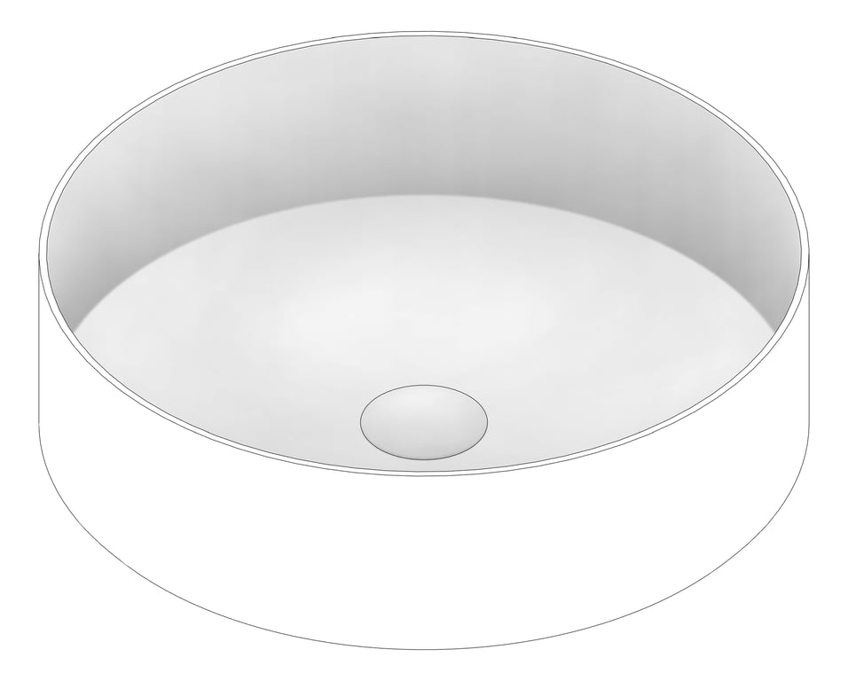 3D Documentation Image of Basin Oliveri Milan CounterTop Circular