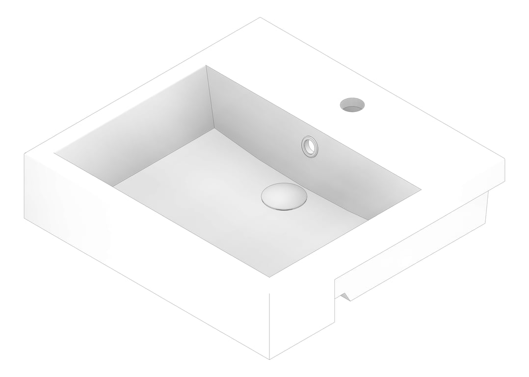 3D Documentation Image of Basin Oliveri Munich SemiRecessed