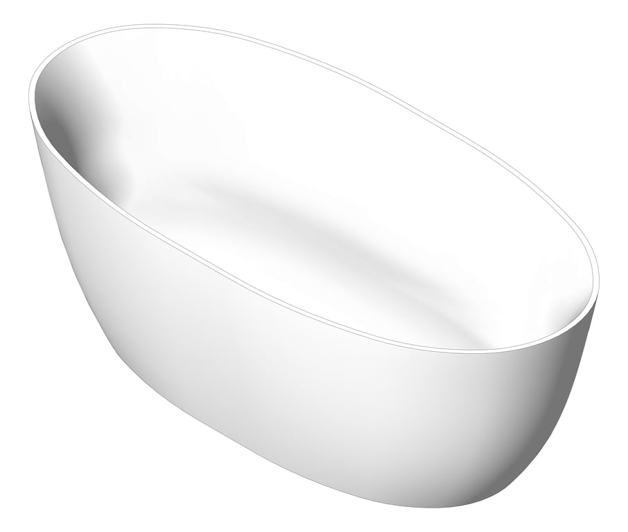 3D Shaded Image of Bath Freestanding Oliveri Naples 1700mm