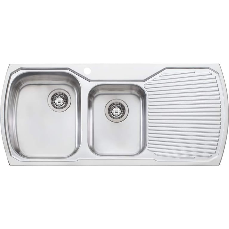 Sink-Kitchen-Oliveri-Monet-OneAndThreeQuarterBowl-Topmount-Drainer-LHS-Image1.jpg Image of Sink Kitchen Oliveri Monet OneAndThreeQuarterBowl Topmount Drainer LHS