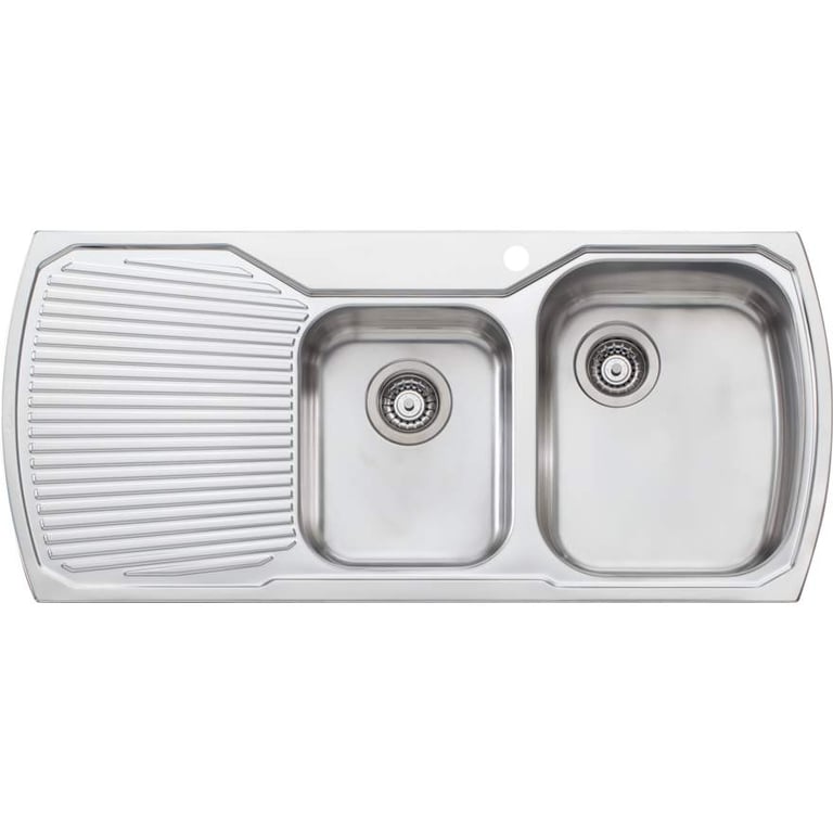 Sink-Kitchen-Oliveri-Monet-OneAndThreeQuarterBowl-Topmount-Drainer-RHS-Image1.jpg Image of Sink Kitchen Oliveri Monet OneAndThreeQuarterBowl Topmount Drainer RHS
