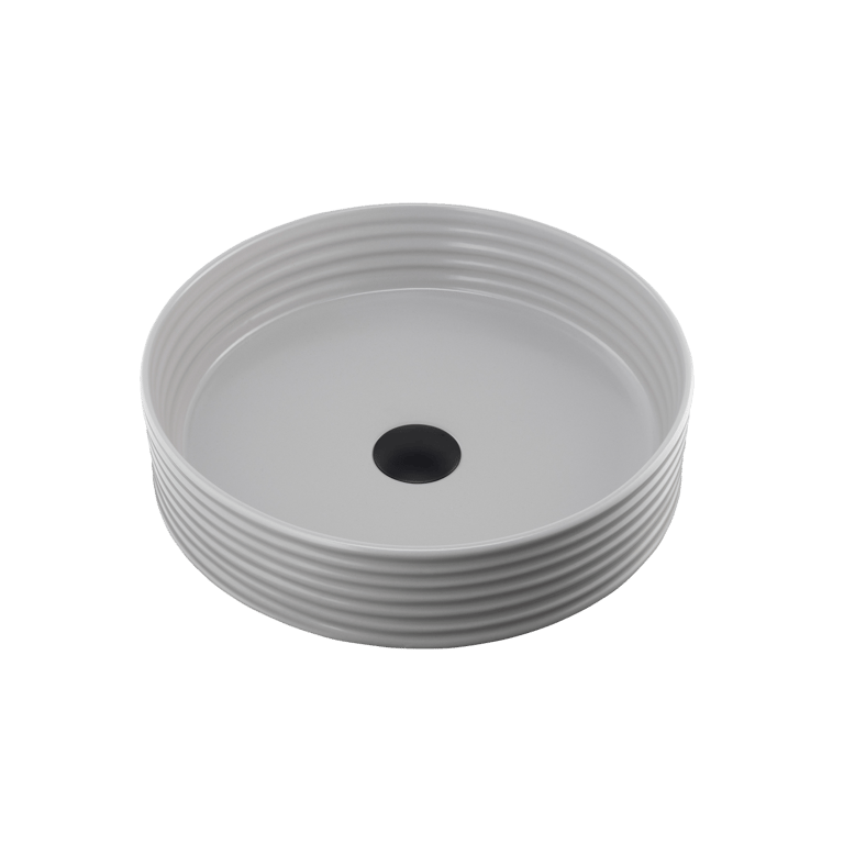 Terzofoco-Grey-Ribbed-Short-Circular-Counter-Top-Basin-Oliveri-Image1.png Image of Basin AboveCounter Oliveri Terzofoco Circular Ribbed