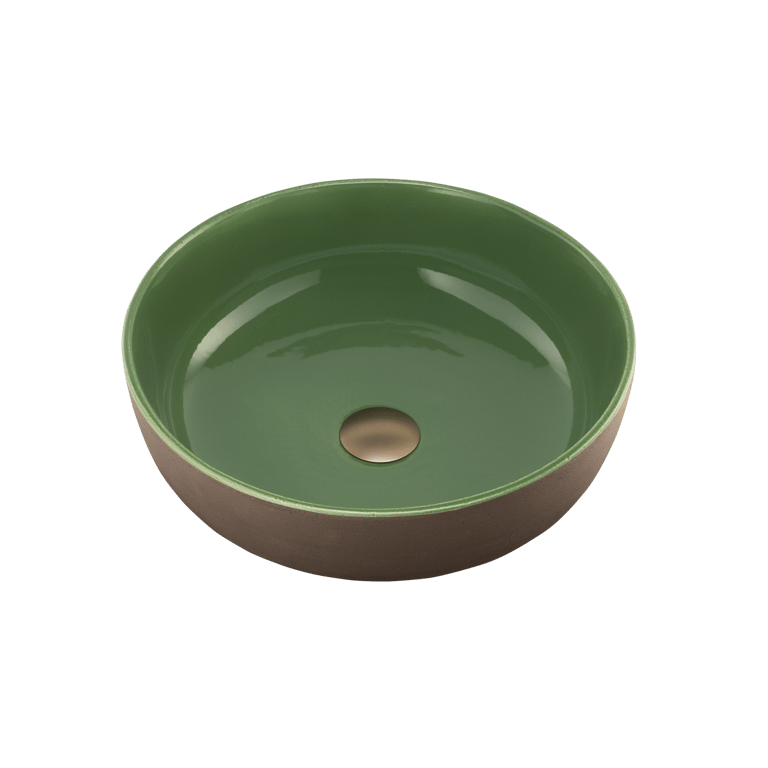 Terzofoco-Natural-Earth-and-Sage-Green-Curved-Counter-Top-Basin-Oliveri-Image1 Image of Basin AboveCounter Oliveri Terzofoco