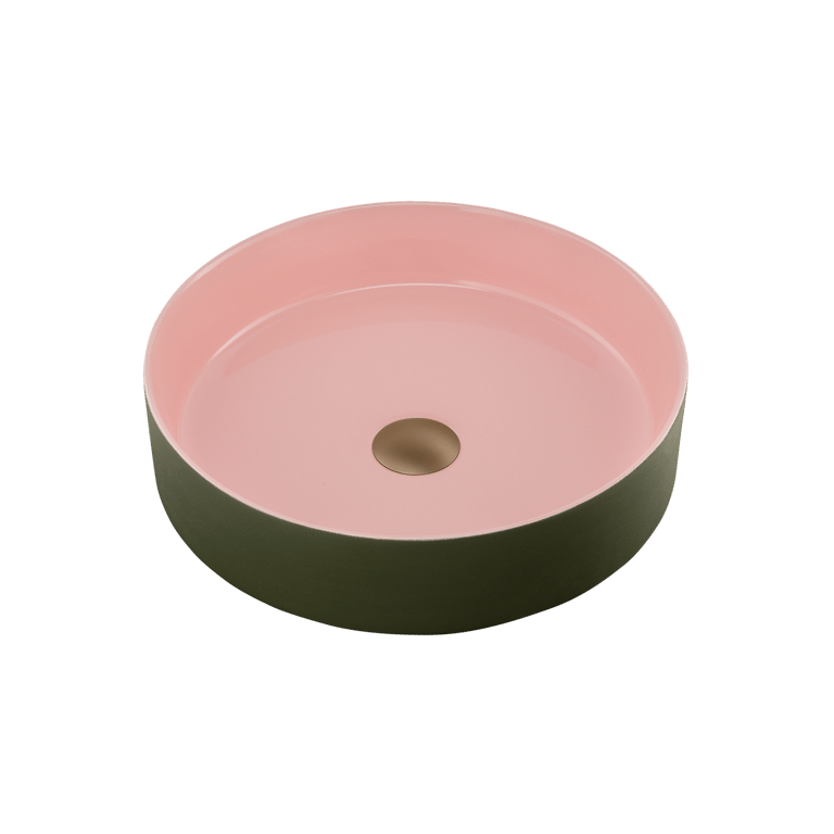 Terzofoco-Olive-and-Salmon-Short-Circular-Counter-Top-Basin-Oliveri-Image1.png Image of Basin AboveCounter Oliveri Terzofoco Circular Short