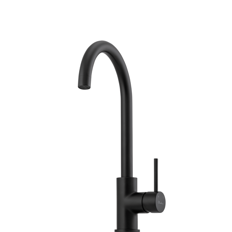 Venice-Matte-Black-Goose-Neck-Mixer-Oliveri.png Image of Mixer Basin Oliveri Venice GooseNeck