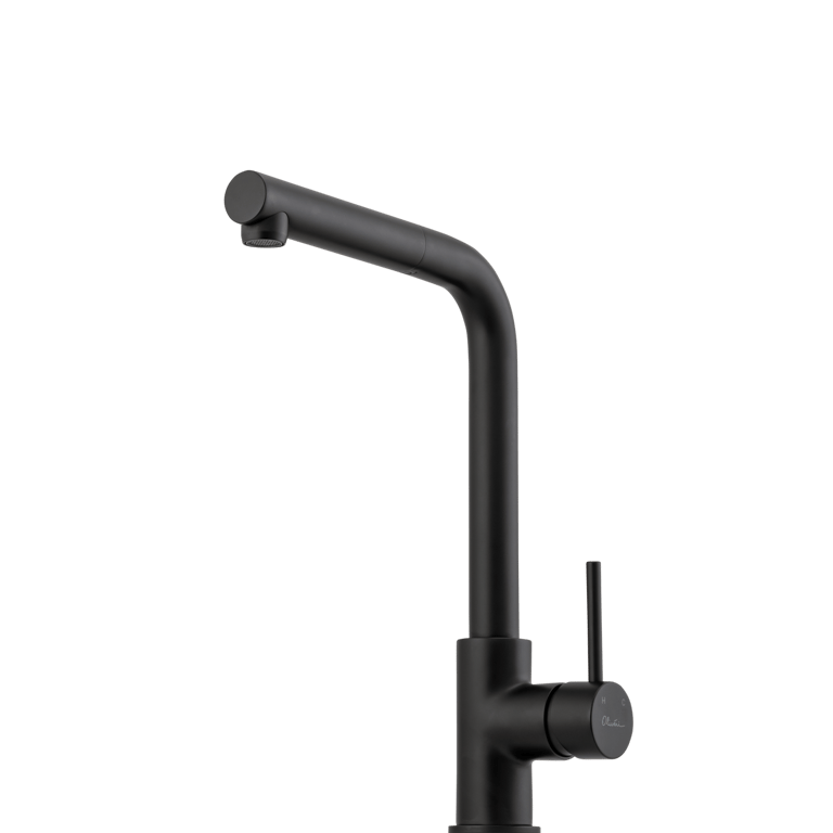 Venice-Matte-Black-Pull-Out-Right-Angle-Mixer-Oliveri.png Image of Mixer Basin Oliveri Venice RightAngle PullOutSpray