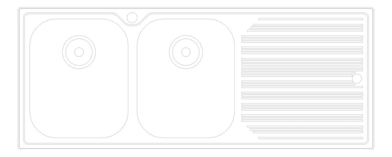 Plan Image of Sink Kitchen Oliveri Diaz DoubleBowl Topmount Drainer LHS