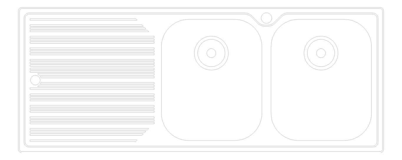 Plan Image of Sink Kitchen Oliveri Diaz DoubleBowl Topmount Drainer RHS