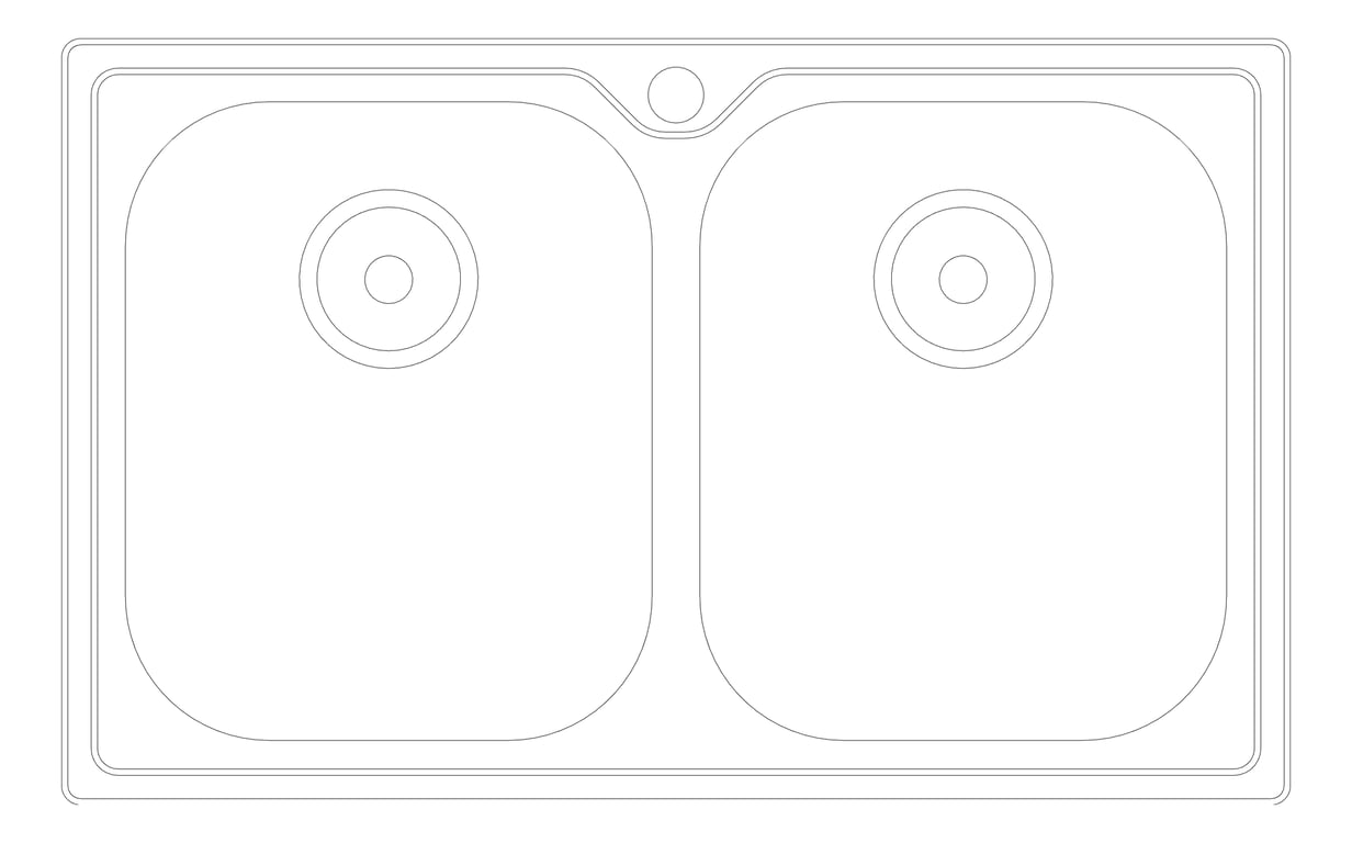 Plan Image of Sink Kitchen Oliveri Diaz DoubleBowl Topmount