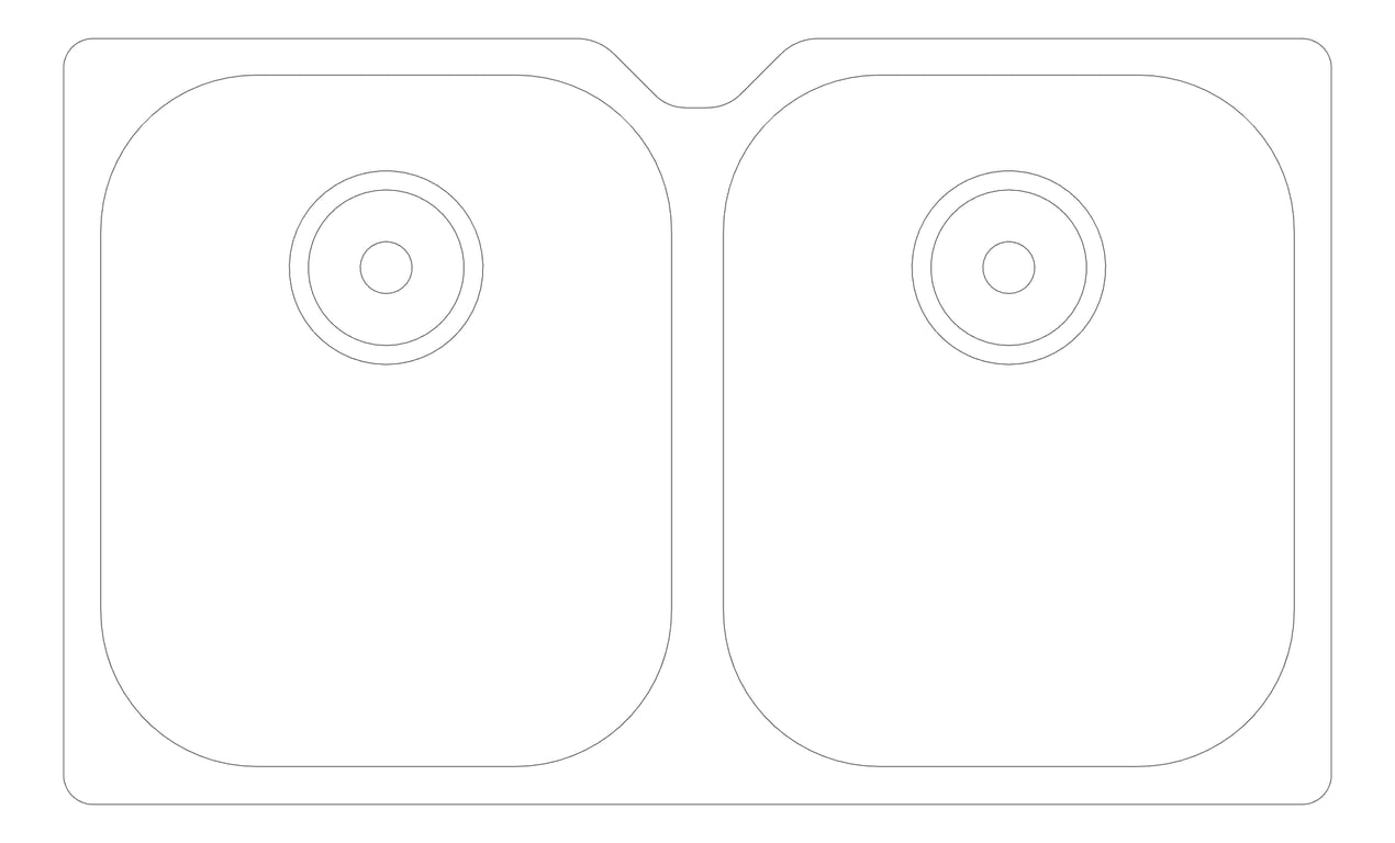 Plan Image of Sink Kitchen Oliveri Diaz DoubleBowl Undermount