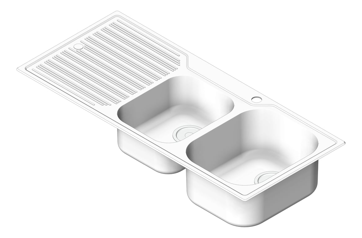 Navigate to Sink Kitchen Oliveri Diaz OneAndThreeQuarter Topmount Drainer RHS