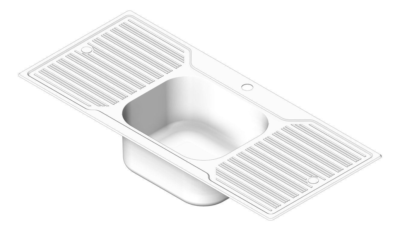 Image of Sink Kitchen Oliveri Diaz SingleBowl DoubleDrainer