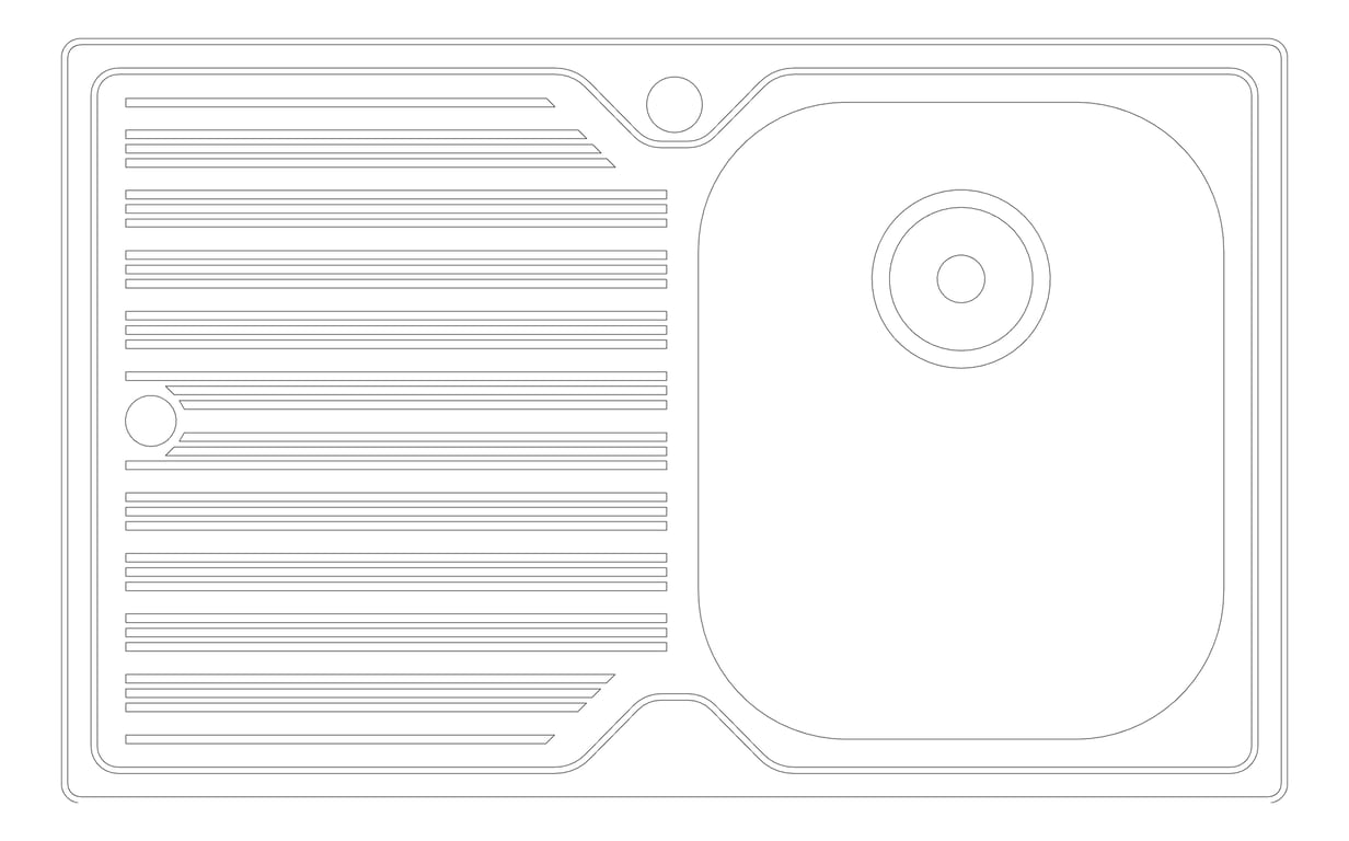 Plan Image of Sink Kitchen Oliveri Diaz SingleBowl Drainer RHS