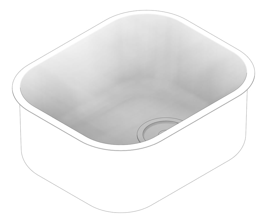 3D Documentation Image of Sink Kitchen Oliveri Diaz StandardBowl Undermount