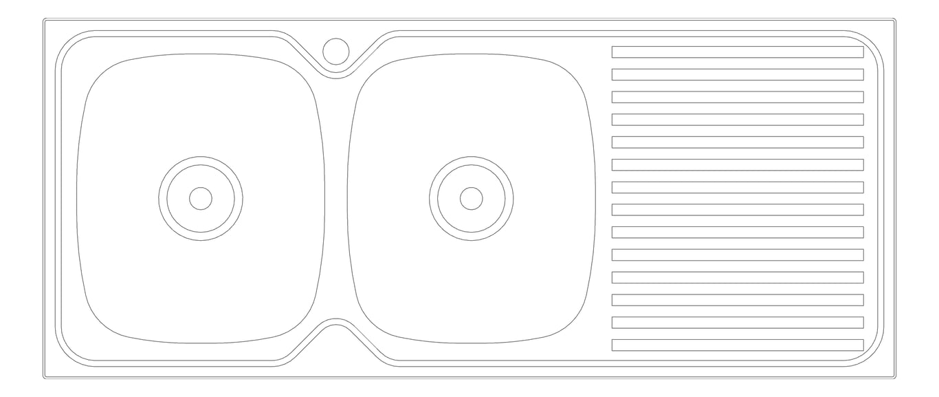 Plan Image of Sink Kitchen Oliveri Endeavour DoubleBowl Drainer LHS