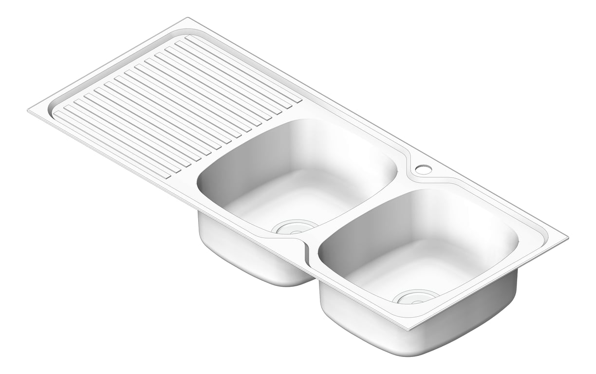Navigate to Sink Kitchen Oliveri Endeavour DoubleBowl Drainer RHS