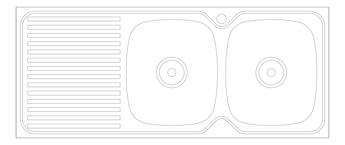 Plan Image of Sink Kitchen Oliveri Endeavour DoubleBowl Drainer RHS