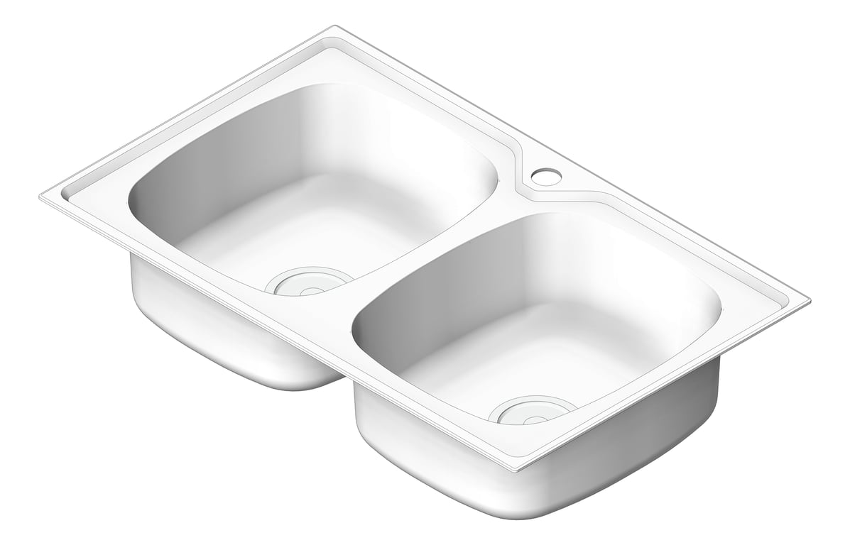 Image of Sink Kitchen Oliveri Endeavour DoubleBowl Topmount