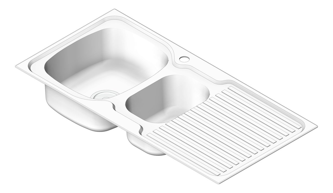 Navigate to Sink Kitchen Oliveri Endeavour OneAndHalfBowl Drainer LHS