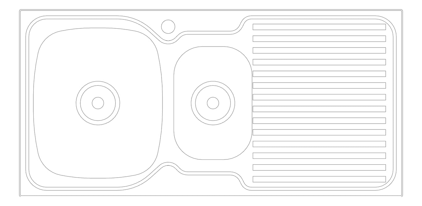 Plan Image of Sink Kitchen Oliveri Endeavour OneAndHalfBowl Drainer LHS