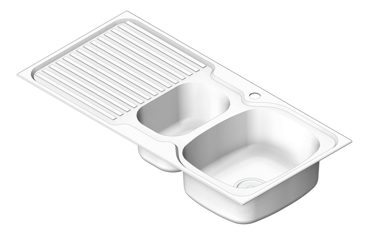 Navigate to Sink Kitchen Oliveri Endeavour OneAndHalfBowl Drainer RHS