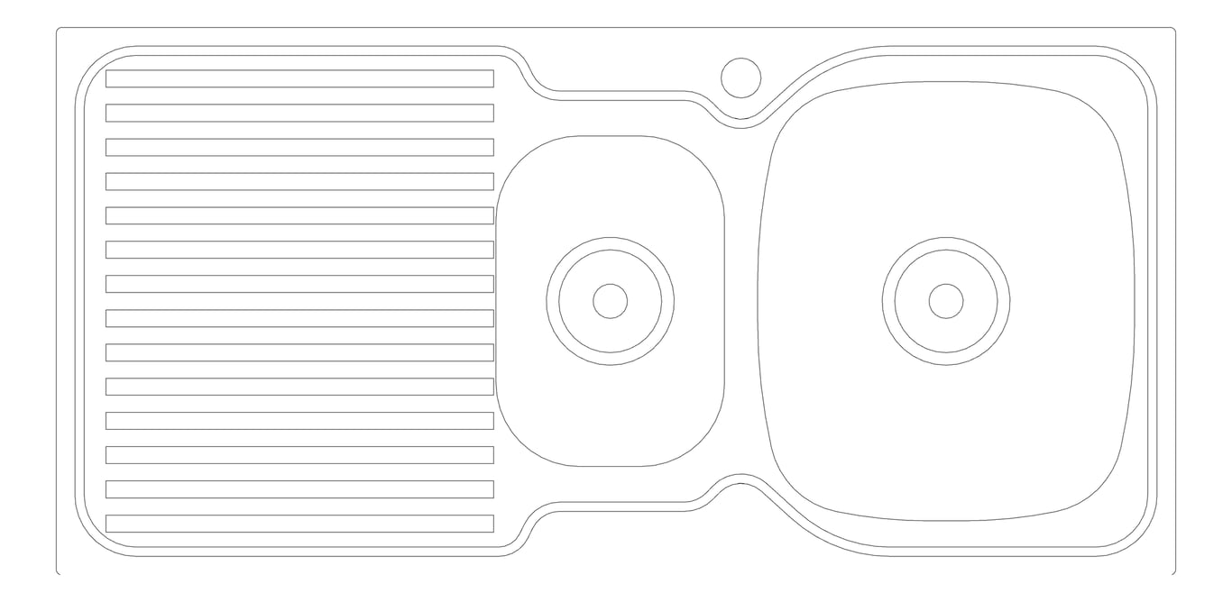 Plan Image of Sink Kitchen Oliveri Endeavour OneAndHalfBowl Drainer RHS