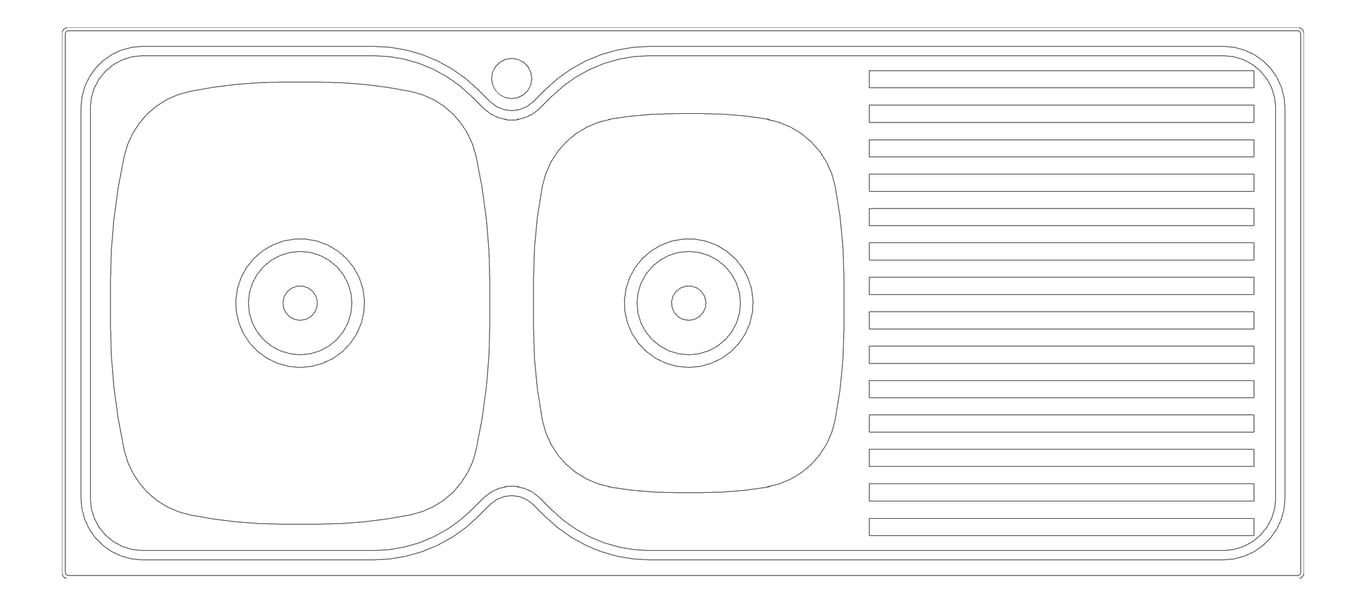 Plan Image of Sink Kitchen Oliveri Endeavour OneAndThreeQuarter Drainer LHS