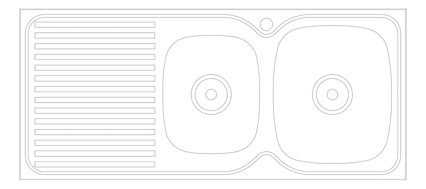 Plan Image of Sink Kitchen Oliveri Endeavour OneAndThreeQuarter Drainer RHS