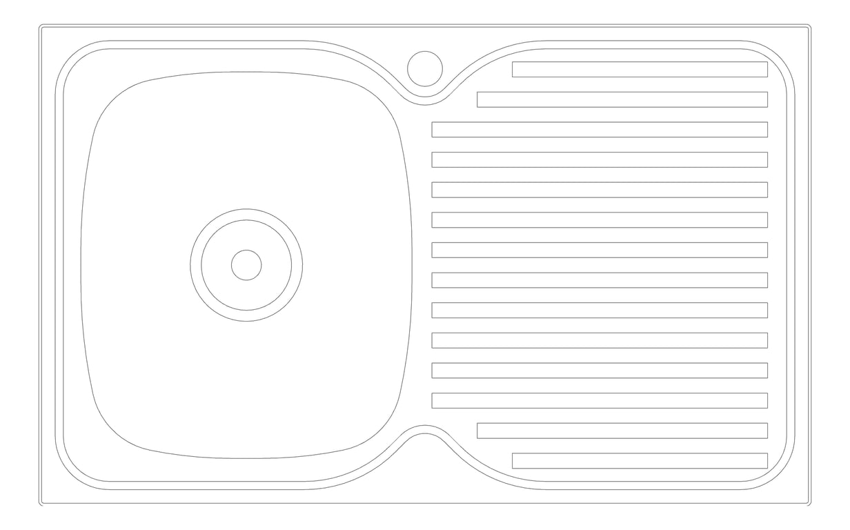 Plan Image of Sink Kitchen Oliveri Endeavour SingleBowl Drainer LHS