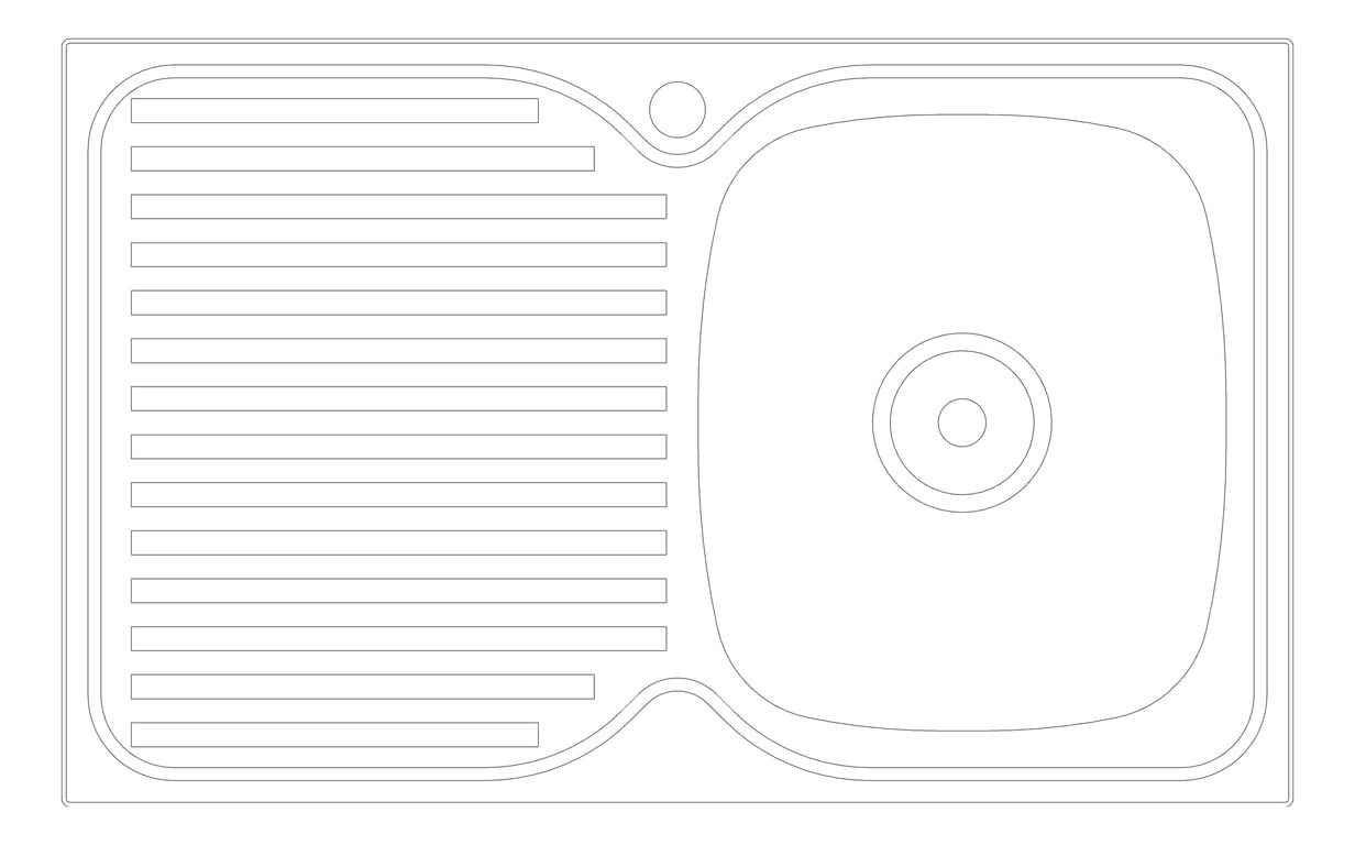 Plan Image of Sink Kitchen Oliveri Endeavour SingleBowl Drainer RHS