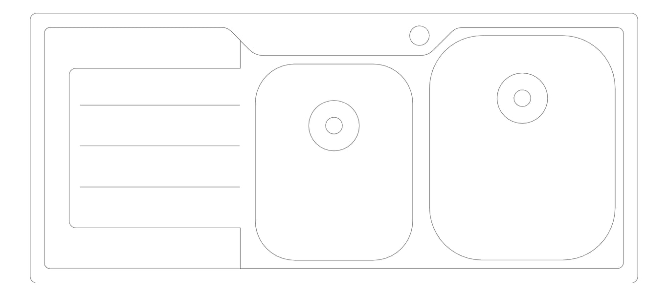 Plan Image of Sink Kitchen Oliveri Flinders OneAndThreeFourthBowl Right