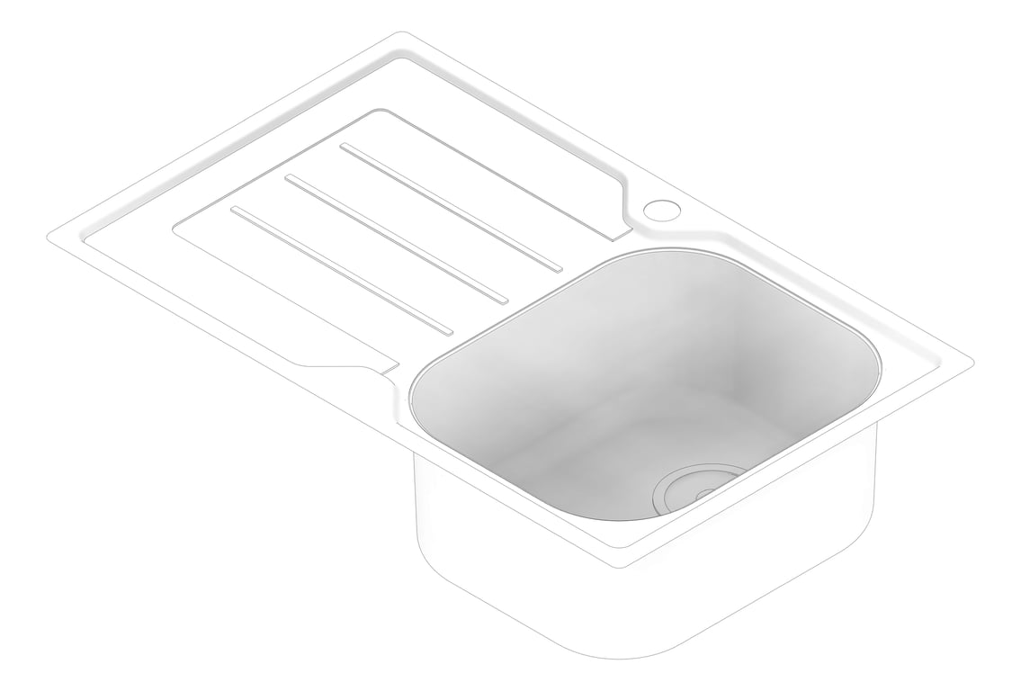 3D Documentation Image of Sink Kitchen Oliveri Flinders SingleBowl Right