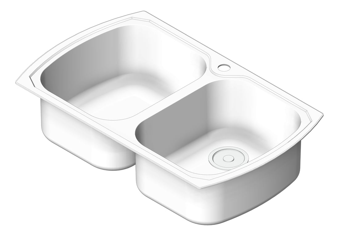 Sink Kitchen Oliveri Monet DoubleBowl Topmount