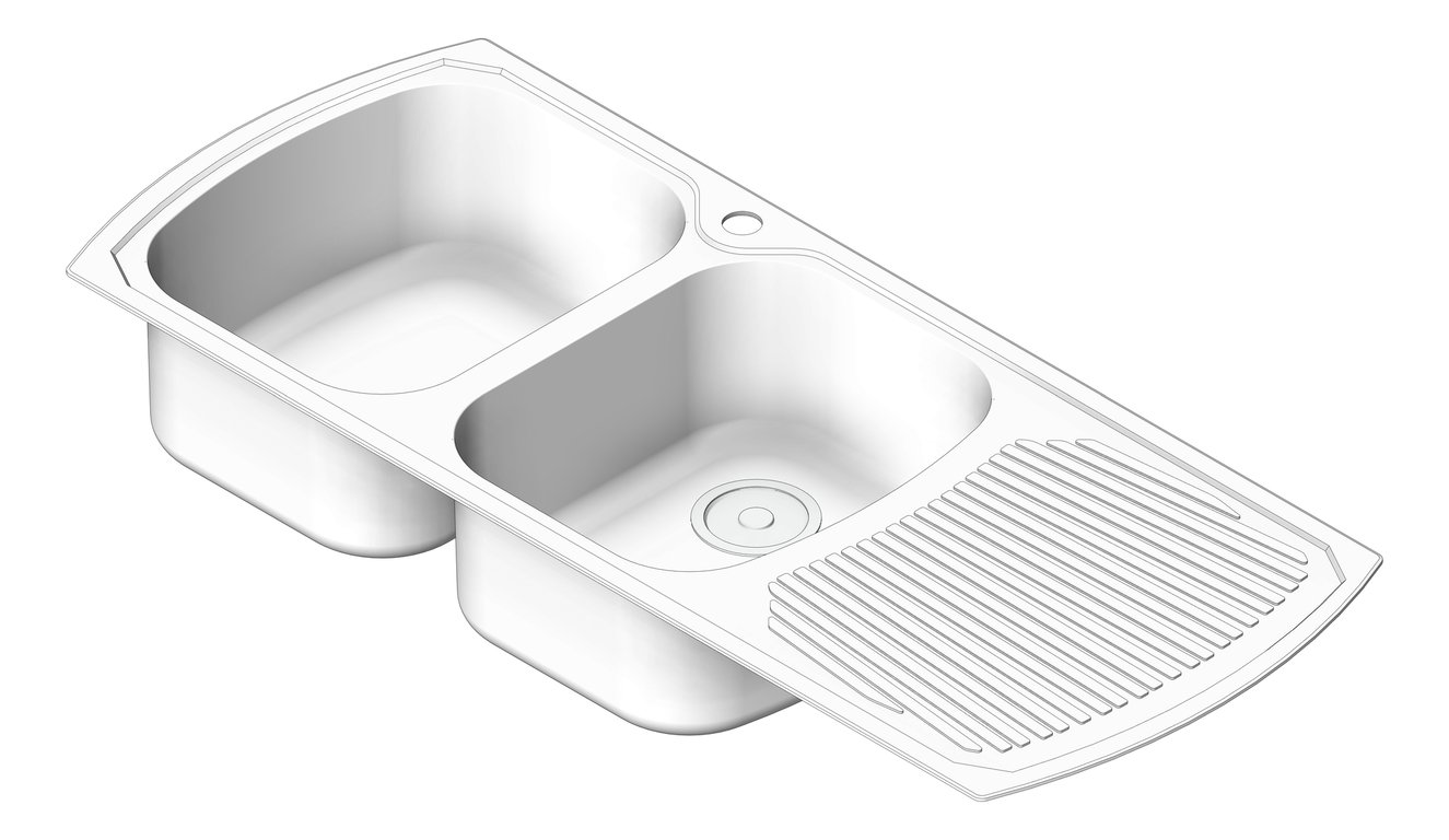 Navigate to Sink Kitchen Oliveri Monet DoubleBowl Topmount Drainer LHS