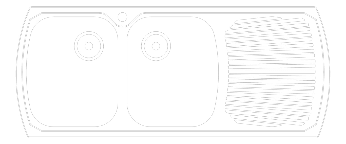 Plan Image of Sink Kitchen Oliveri Monet DoubleBowl Topmount Drainer LHS