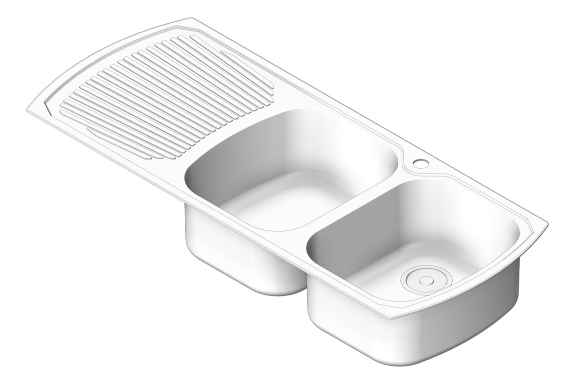 Navigate to Sink Kitchen Oliveri Monet DoubleBowl Topmount Drainer RHS