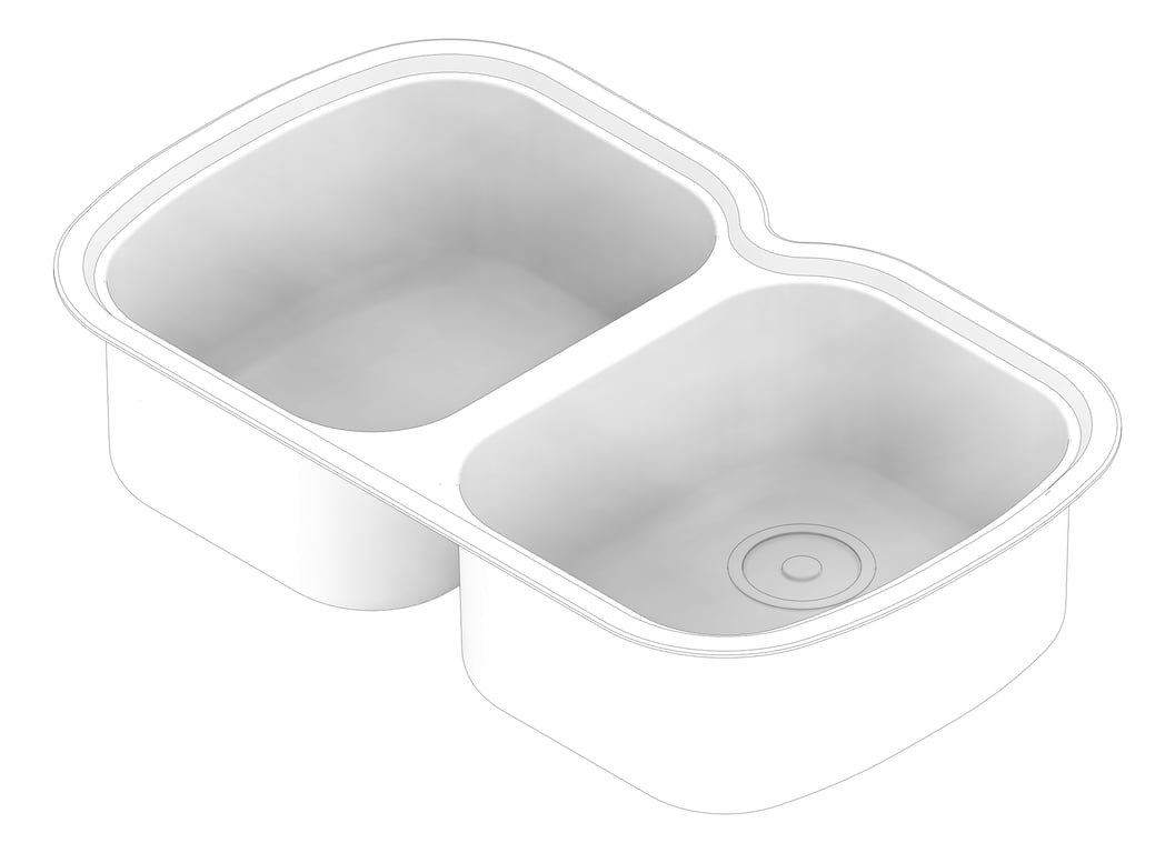 3D Documentation Image of Sink Kitchen Oliveri Monet DoubleBowl Undermount