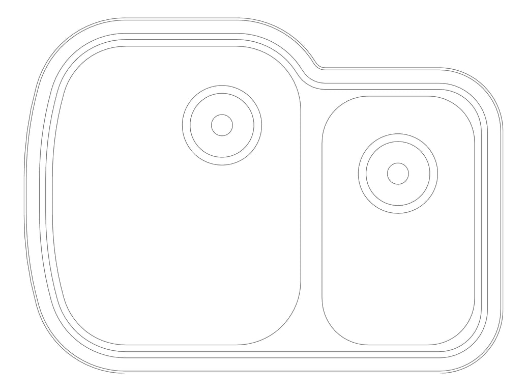 Plan Image of Sink Kitchen Oliveri Monet OneAndHalfBowl LHS