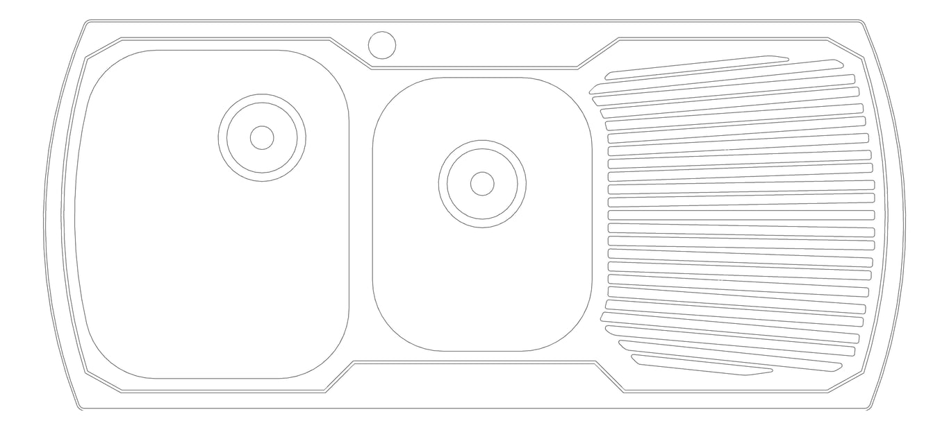 Plan Image of Sink Kitchen Oliveri Monet OneAndThreeQuarterBowl Topmount Drainer LHS