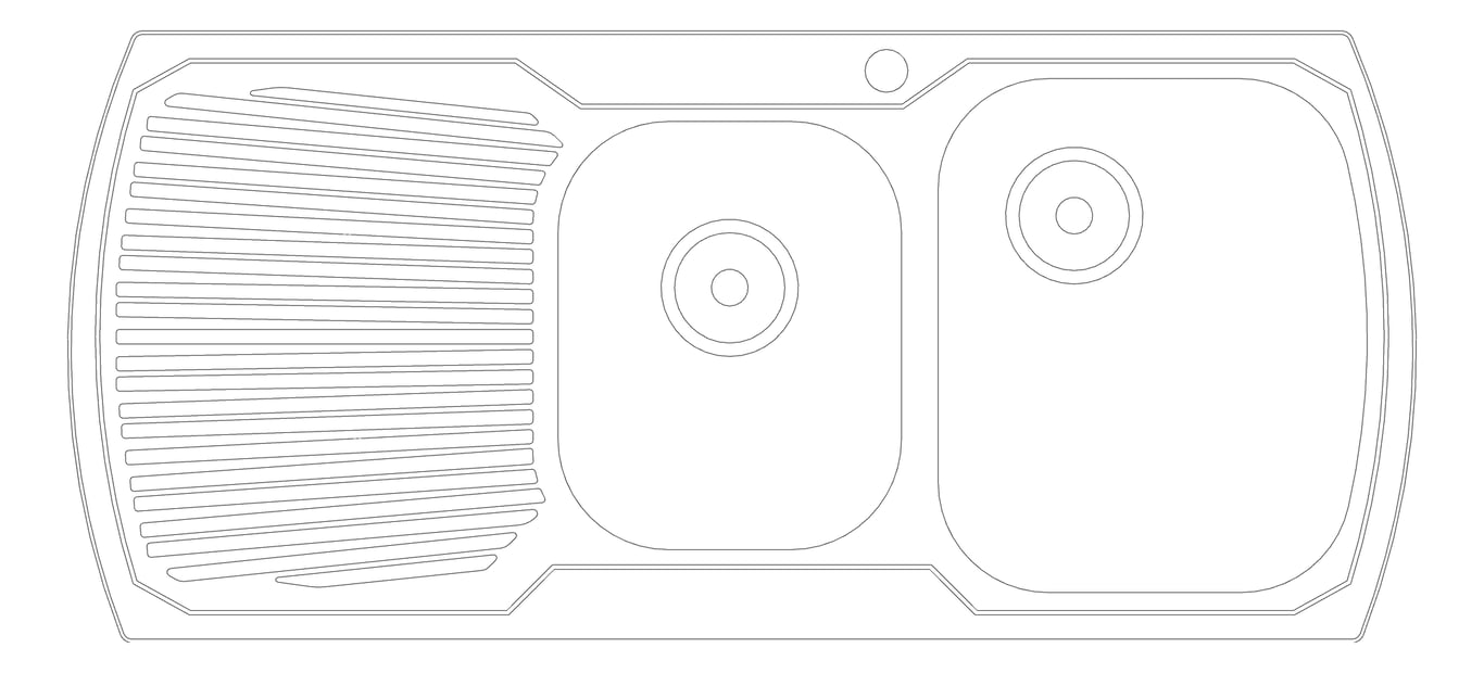 Plan Image of Sink Kitchen Oliveri Monet OneAndThreeQuarterBowl Topmount Drainer RHS