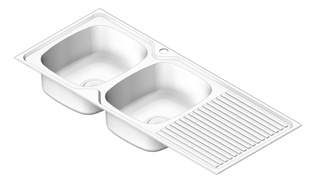 Navigate to Sink Kitchen Oliveri ProjectSinks DoubleBowl Drainer LHS