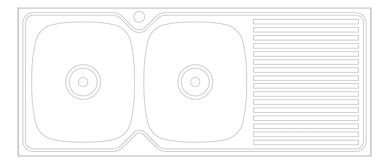 Plan Image of Sink Kitchen Oliveri ProjectSinks DoubleBowl Drainer LHS