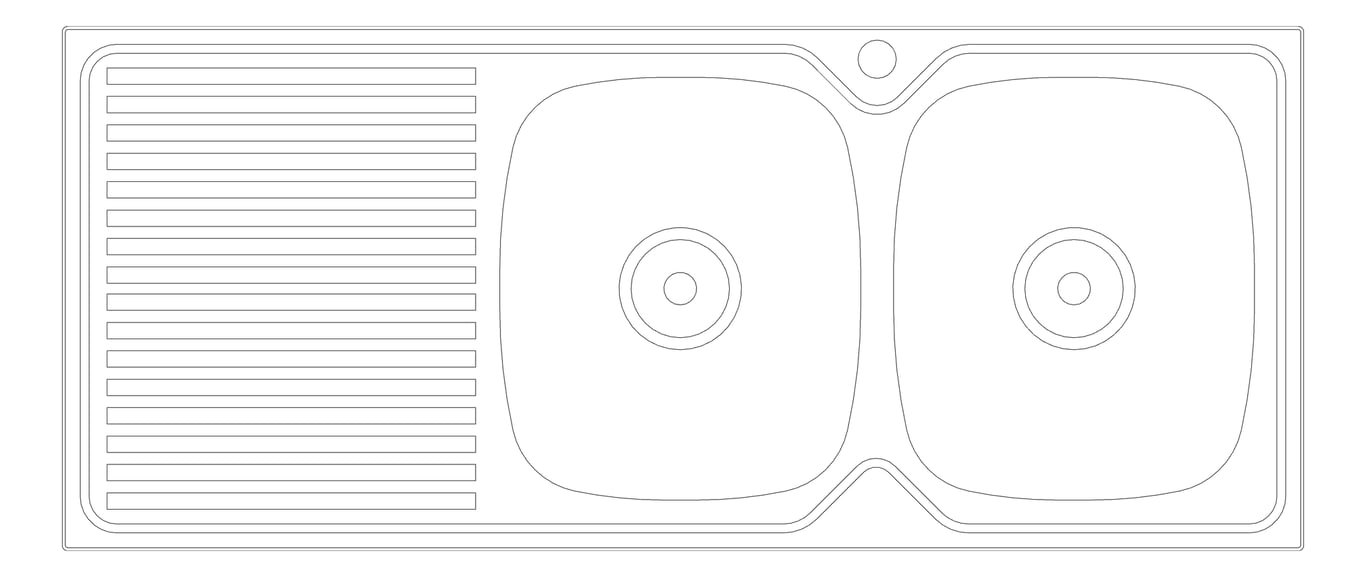 Plan Image of Sink Kitchen Oliveri ProjectSinks DoubleBowl Drainer RHS