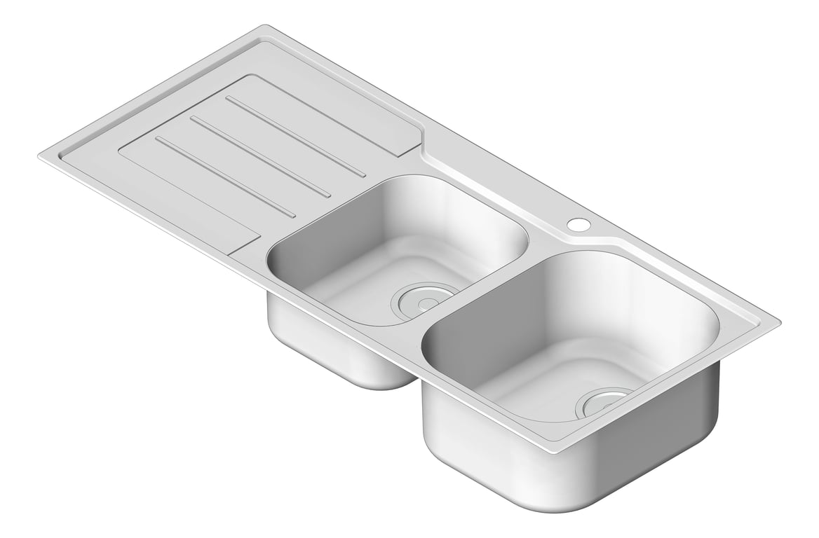 Navigate to Sink Kitchen Oliveri ProjectSinks OneAndThreeFourthBowl Right