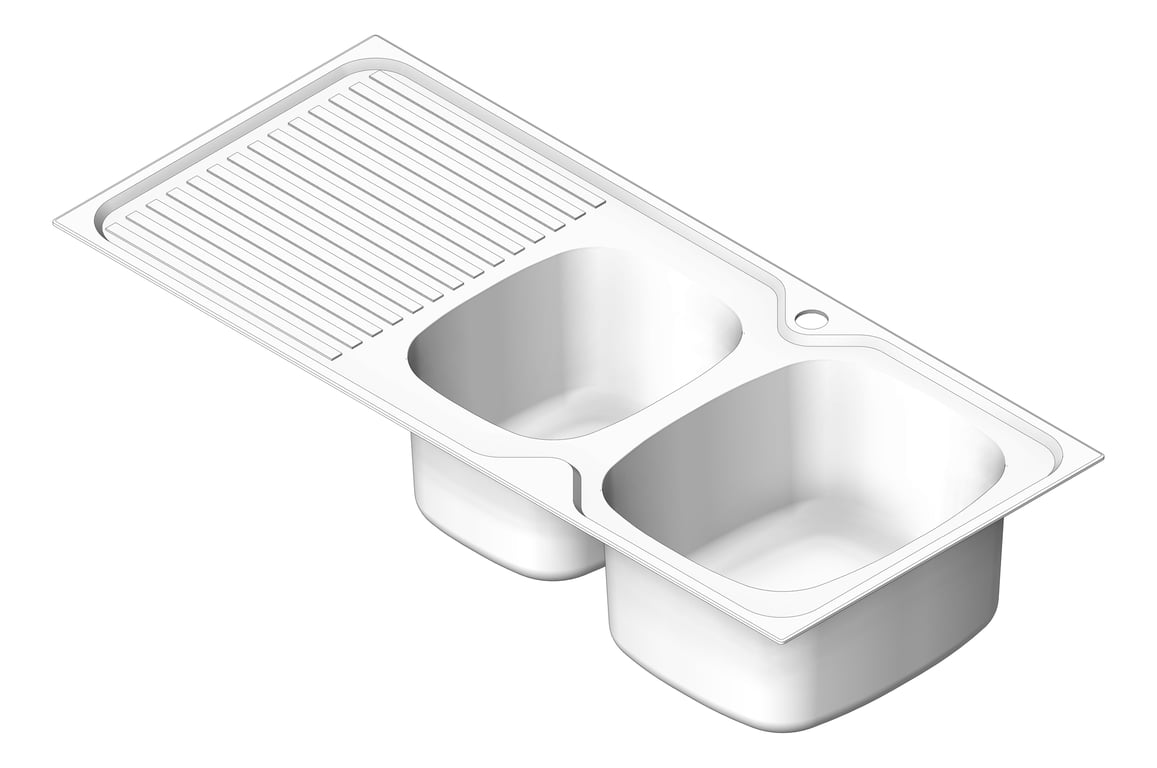 Navigate to Sink Kitchen Oliveri ProjectSinks OneAndThreeQuarterBowl Drainer RHS