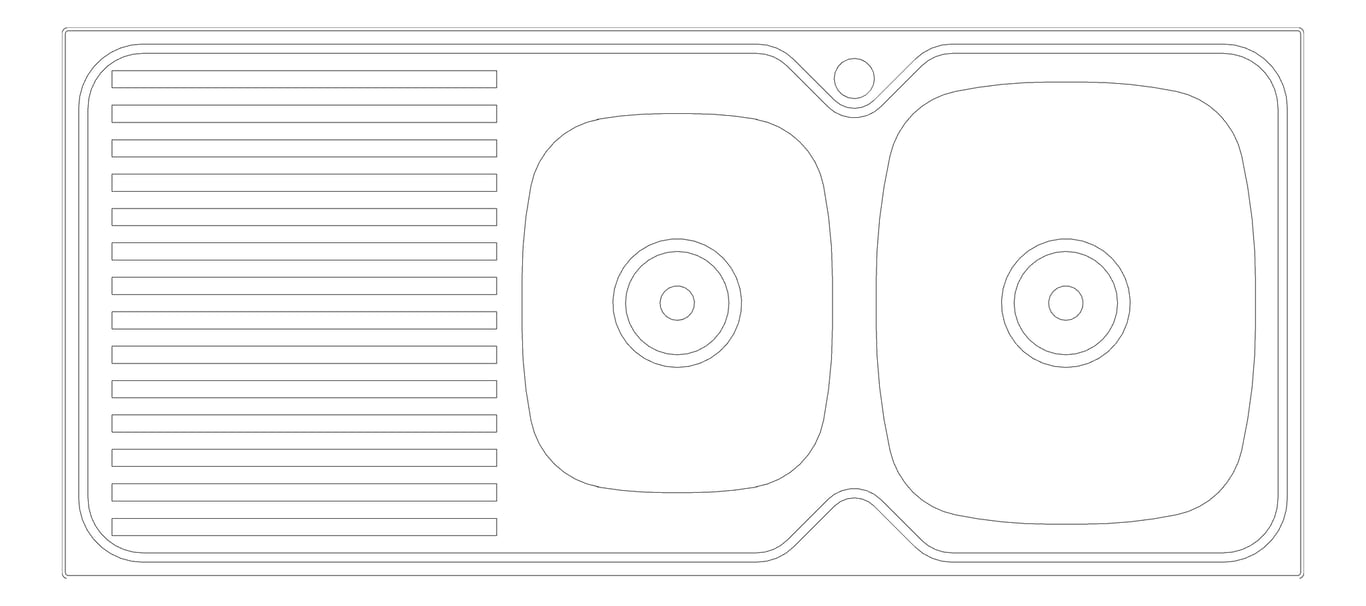 Plan Image of Sink Kitchen Oliveri ProjectSinks OneAndThreeQuarterBowl Drainer RHS