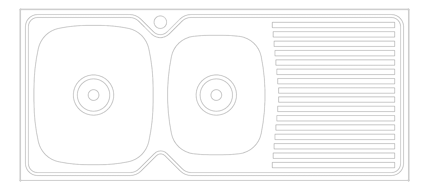 Plan Image of Sink Kitchen Oliveri ProjectSinks OneAndThreeQuarterBowl NoTapHole LHS